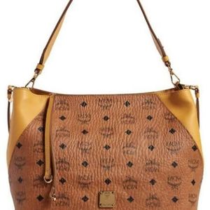 MCM Klara New Visetos Medium Cognac Hobo Bag